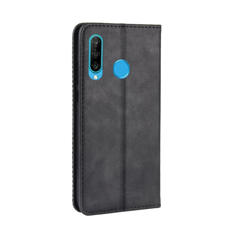 Magnetic Buckle Retro Crazy Horse Texture Horizontal Flip Leather Case for Galaxy M30, with Holder & Card Slots & Photo Frame
