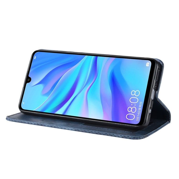 Magnetic Buckle Retro Crazy Horse Texture Horizontal Flip Leather Case for Galaxy M30, with Holder & Card Slots & Photo Frame