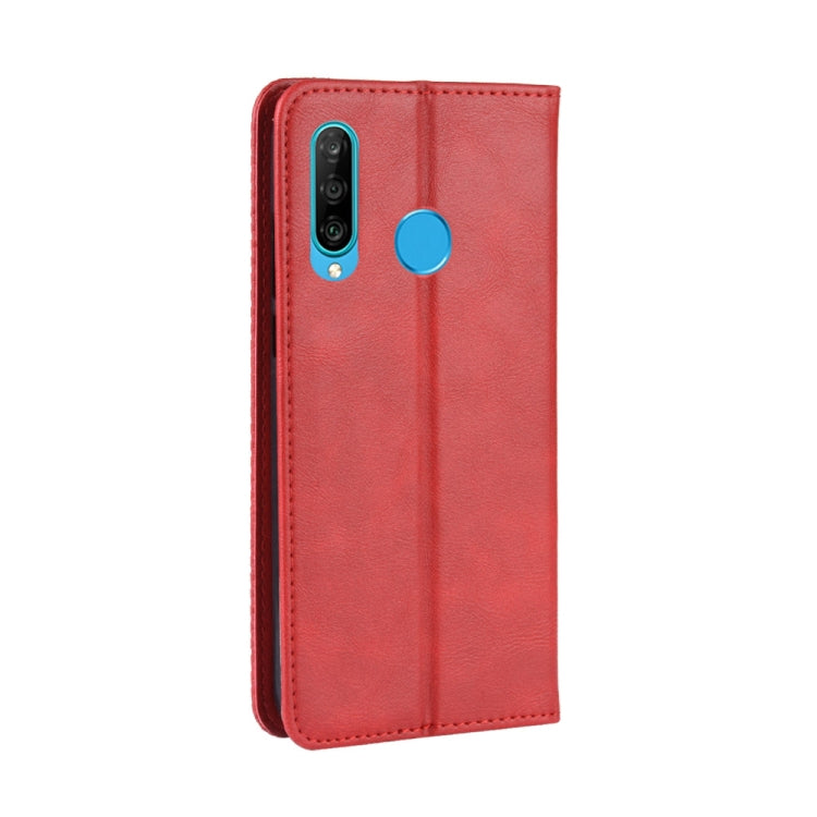 Magnetic Buckle Retro Crazy Horse Texture Horizontal Flip Leather Case for Galaxy M30, with Holder & Card Slots & Photo Frame