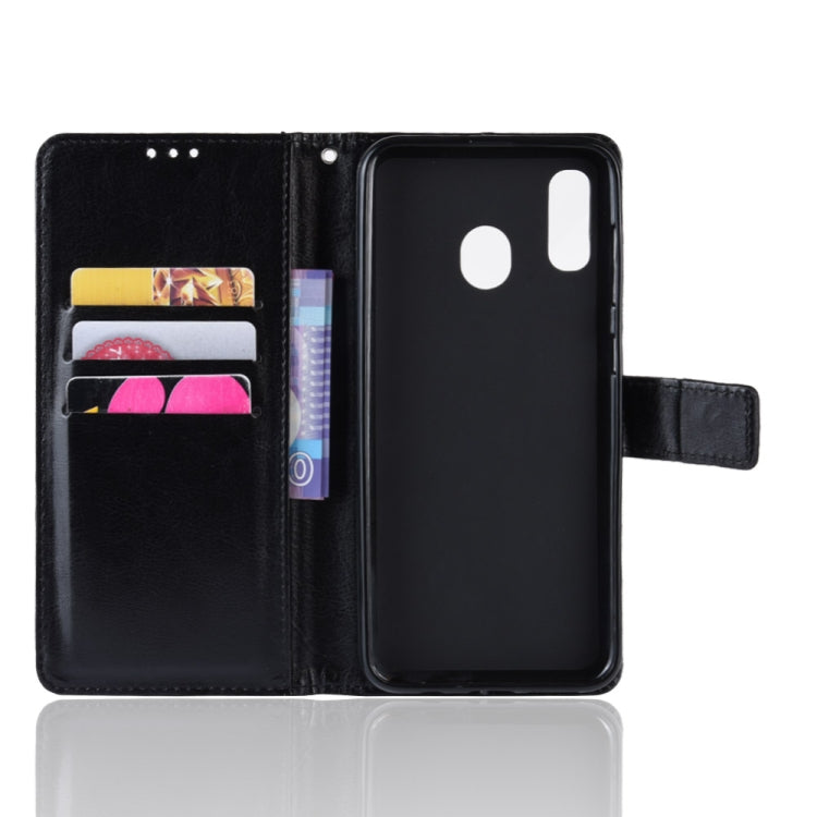 Retro Crazy Horse Texture Horizontal Flip Leather Case for Galaxy A20/A30, with Holder & Card Slots & Photo Frame
