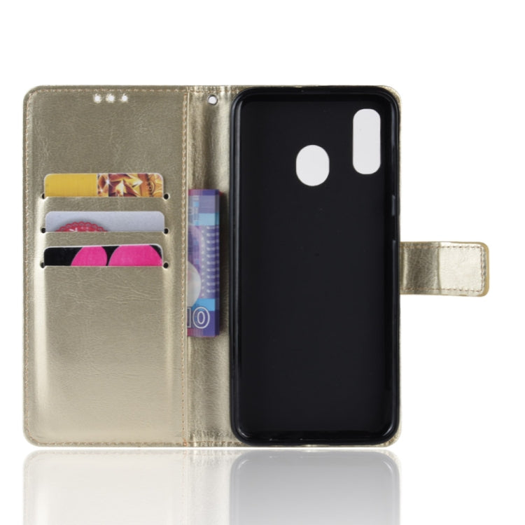 Retro Crazy Horse Texture Horizontal Flip Leather Case for Galaxy A20/A30, with Holder & Card Slots & Photo Frame