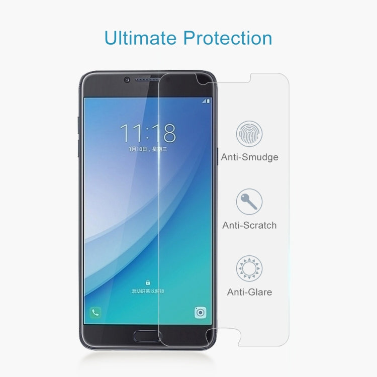2 PCS 0.26mm 9H 2.5D Tempered Glass Film for Galaxy C7 Pro