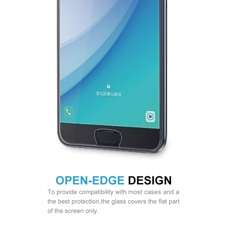 2 PCS 0.26mm 9H 2.5D Tempered Glass Film for Galaxy C7 Pro