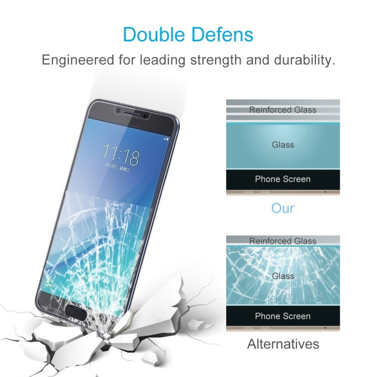 100 PCS 0.26mm 9H 2.5D Tempered Glass Film for Galaxy C7 Pro