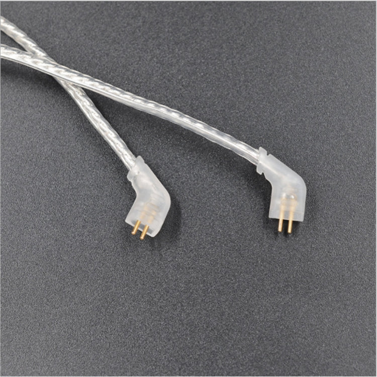 3.5mm Twist Texture Silver-plated Audio Earphone Cable Applicable to KZ ED12(Silver)