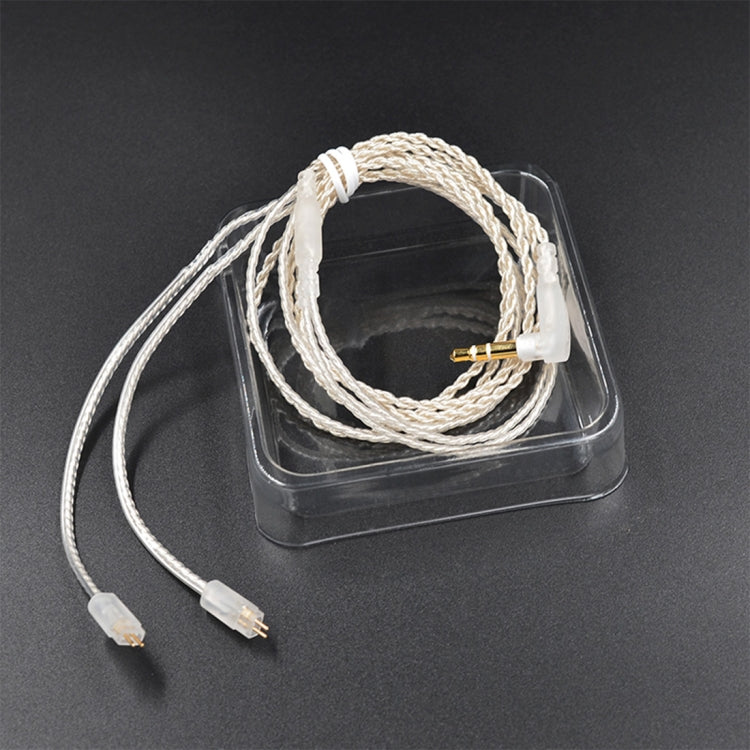 3.5mm Twist Texture Silver-plated Audio Earphone Cable Applicable to KZ ZS5(Silver)