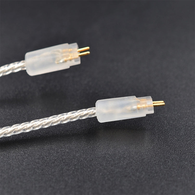 3.5mm Twist Texture Silver-plated Audio Earphone Cable Applicable to KZ ZS5(Silver)