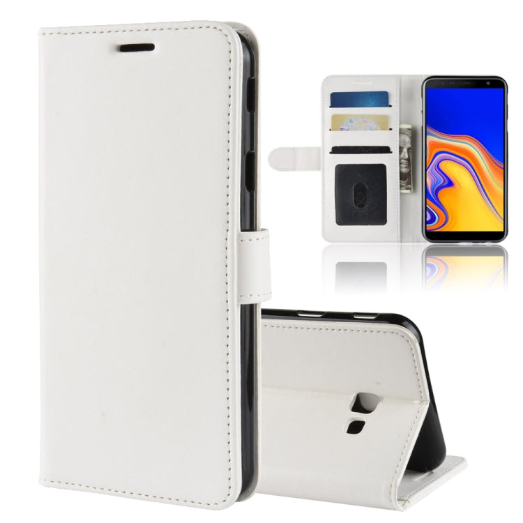 R64 Texture Single Fold Horizontal Flip Leather Case for Galaxy J4+, with Holder & Card Slots & Wallet