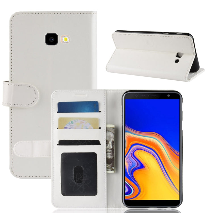 R64 Texture Single Fold Horizontal Flip Leather Case for Galaxy J4+, with Holder & Card Slots & Wallet