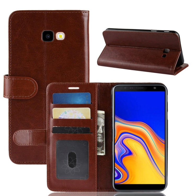 R64 Texture Single Fold Horizontal Flip Leather Case for Galaxy J4+, with Holder & Card Slots & Wallet