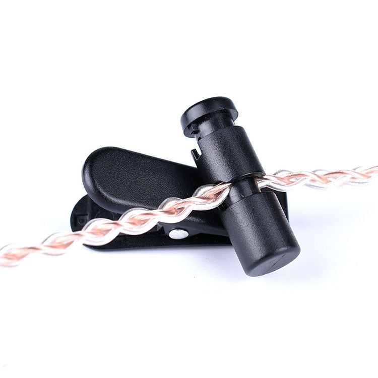 3 PCS Rotatable Headphone Cable Clip DIY Earphone Clamp Fittings (Black)