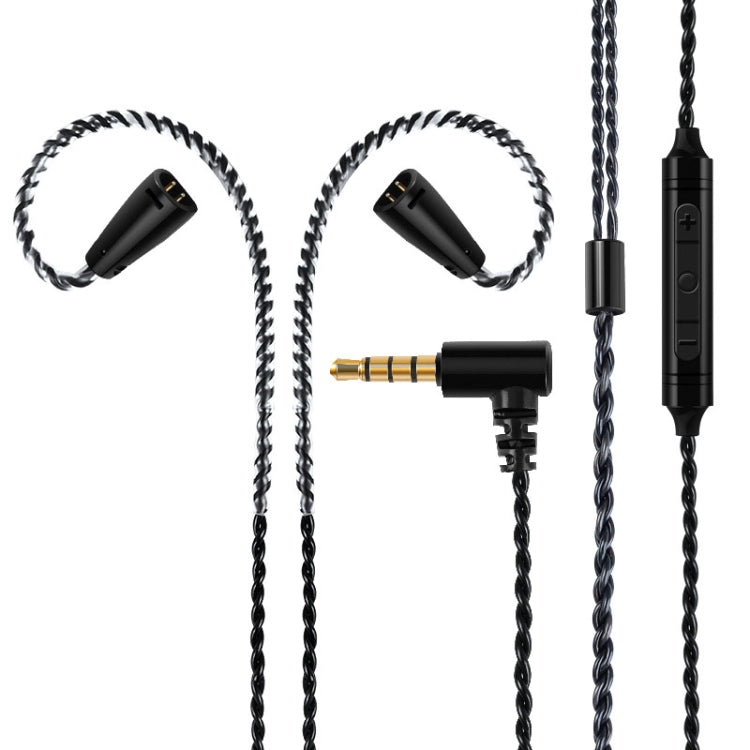 IE80 Plug Silver-plated Headphone Wire with Mic(Black)