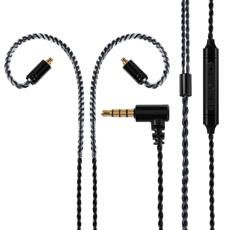 MMCX Plug Silver-plated Headphone Wire with Mic(Black)