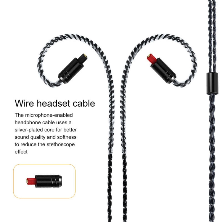 Iron Triangle IM Series Plug Silver-plated Headphone Wire with Mic(Black)