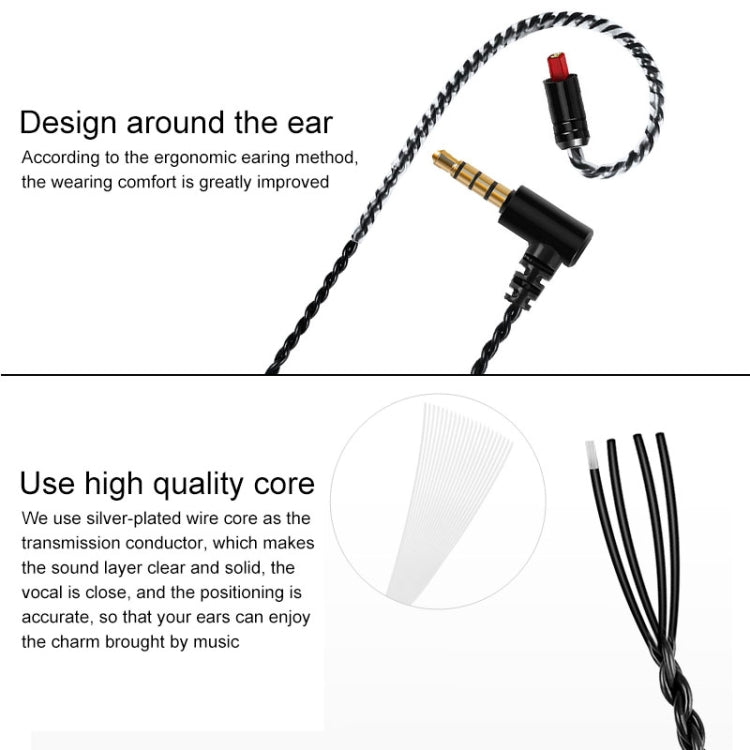 Iron Triangle IM Series Plug Silver-plated Headphone Wire with Mic(Black)