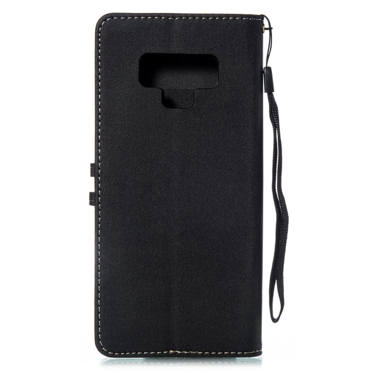 Splicing Embossed Male Style Horizontal Flip Leather Case for Galaxy Note9, with Holder & Card Slots & Wallet & Lanyard