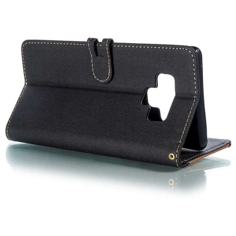 Splicing Embossed Male Style Horizontal Flip Leather Case for Galaxy Note9, with Holder & Card Slots & Wallet & Lanyard