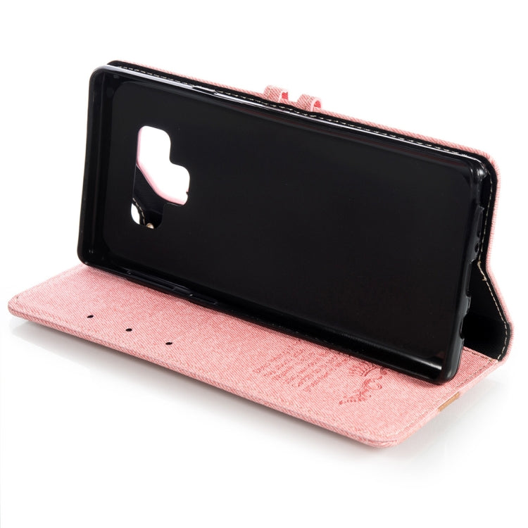 Splicing Embossed Male Style Horizontal Flip Leather Case for Galaxy Note9, with Holder & Card Slots & Wallet & Lanyard