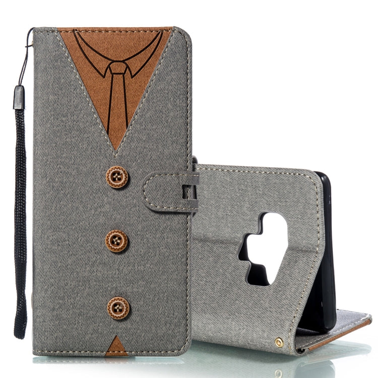 Splicing Embossed Male Style Horizontal Flip Leather Case for Galaxy Note9, with Holder & Card Slots & Wallet & Lanyard