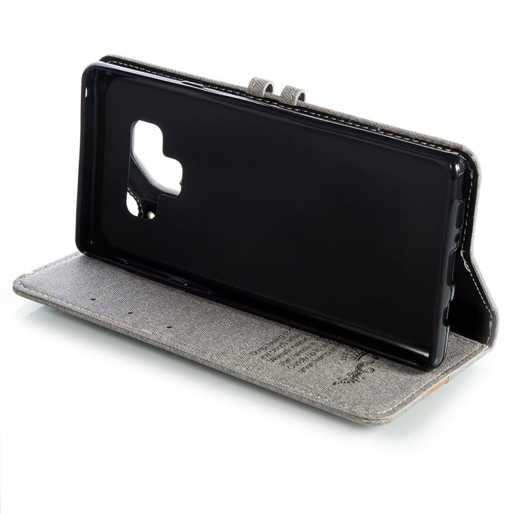 Splicing Embossed Male Style Horizontal Flip Leather Case for Galaxy Note9, with Holder & Card Slots & Wallet & Lanyard