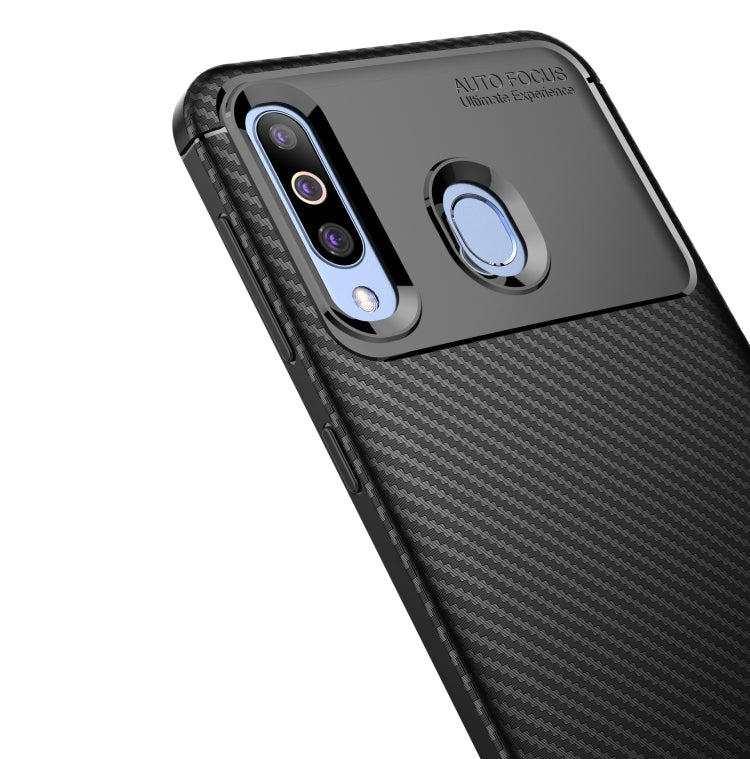 Carbon Fiber Texture Shockproof TPU Case for Galaxy M30 (Blue)