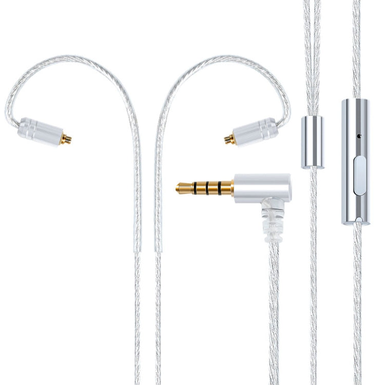 MMCX Plug Silver-plated Headphone Wire with Mic(Silver)