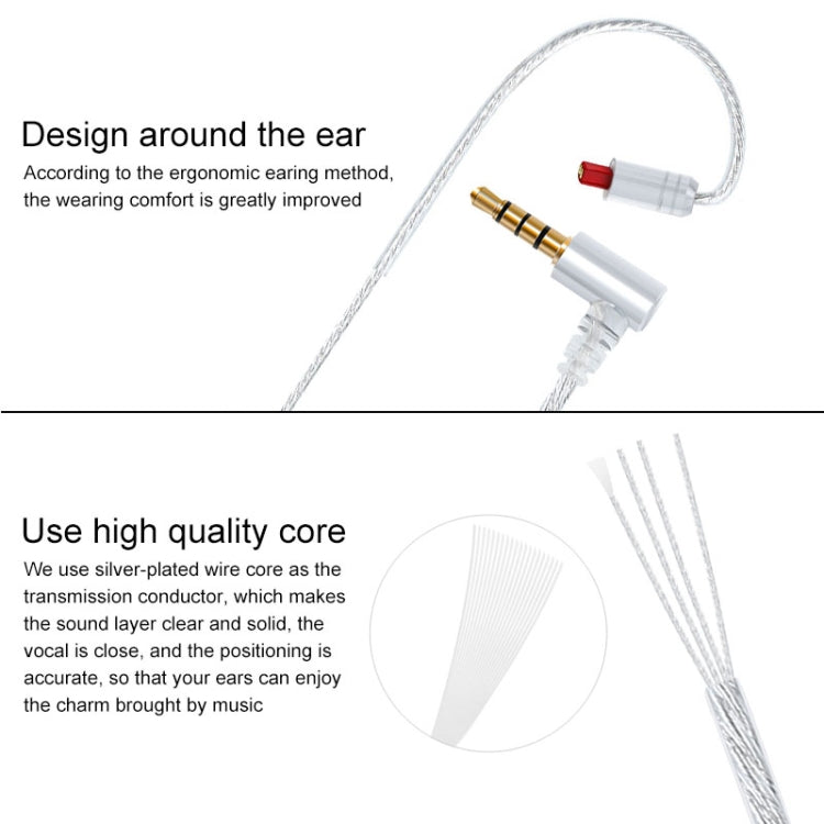 Iron Triangle IM Series Plug Silver-plated Headphone Wire with Mic(Silver)