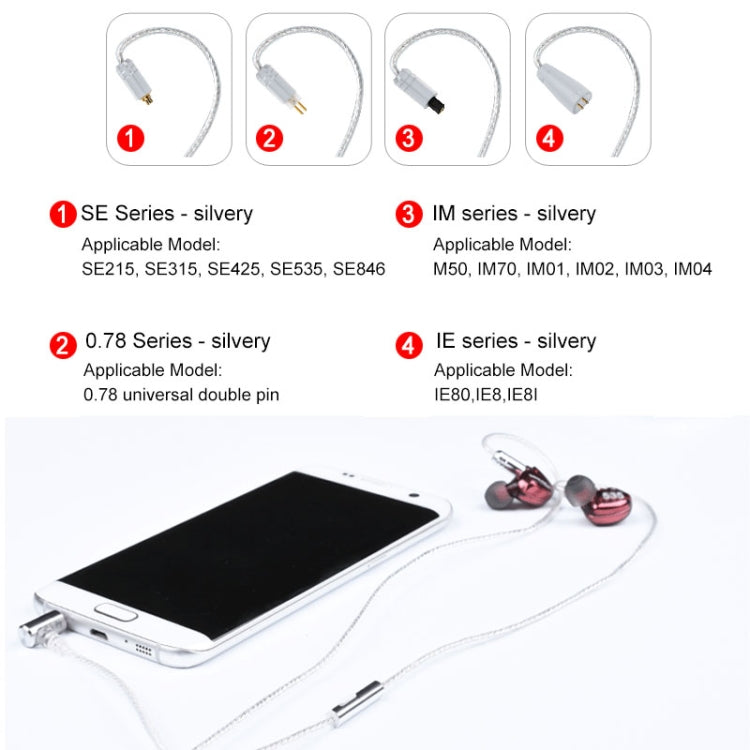 Iron Triangle IM Series Plug Silver-plated Headphone Wire with Mic(Silver)