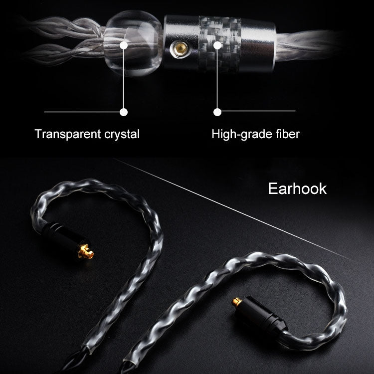 3.5 Stereo + MMCX Direct Plug DIY Single Crystal Copper Silver-plated Earphone Upgrade Wire, Length : 1.2m