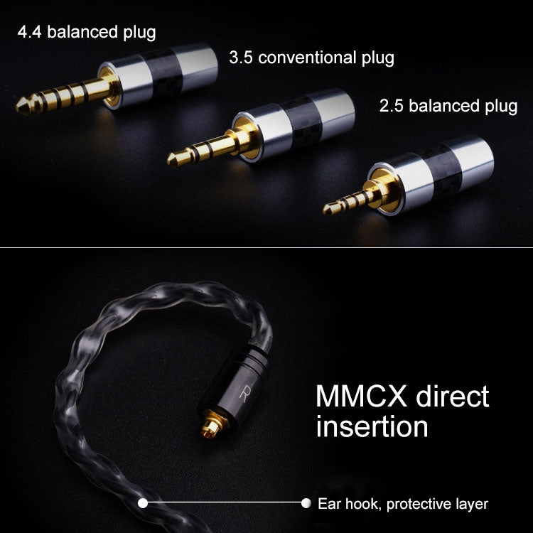 3.5 Stereo + MMCX Direct Plug DIY Single Crystal Copper Silver-plated Earphone Upgrade Wire, Length : 1.2m