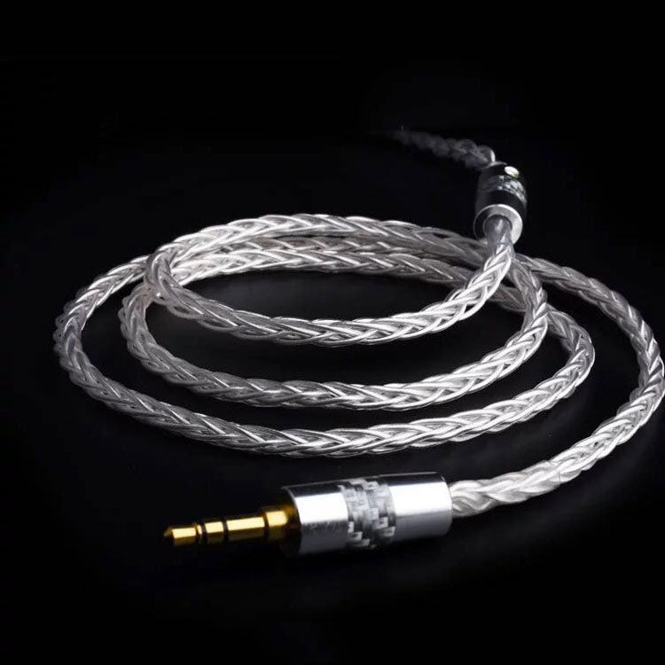 3.5 Stereo + MMCX Direct Plug DIY Single Crystal Copper Silver-plated Earphone Upgrade Wire, Length : 1.2m