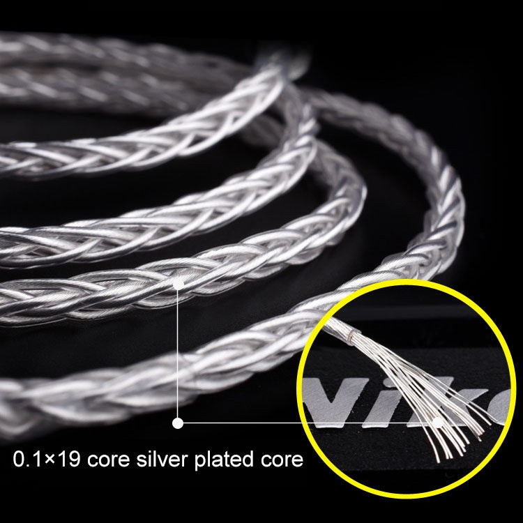 3.5 Stereo + MMCX Direct Plug DIY Single Crystal Copper Silver-plated Earphone Upgrade Wire, Length : 1.2m