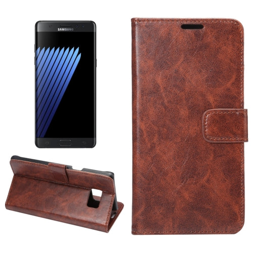 For Galaxy Note 7 / N930 Crazy Horse Texture Magnetic Adsorption Horizontal Flip Leather Case with Card Slot & Holder & Wallet