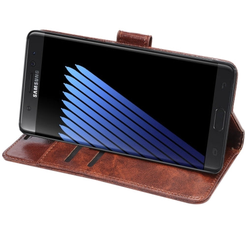 For Galaxy Note 7 / N930 Crazy Horse Texture Magnetic Adsorption Horizontal Flip Leather Case with Card Slot & Holder & Wallet