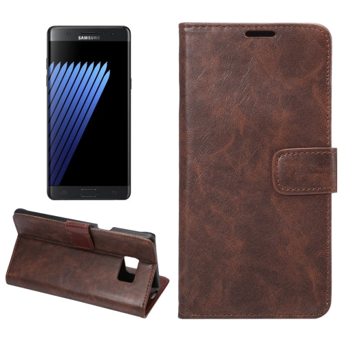 For Galaxy Note 7 / N930 Crazy Horse Texture Magnetic Adsorption Horizontal Flip Leather Case with Card Slot & Holder & Wallet