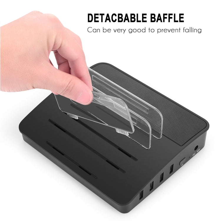 Multi-function 4 Ports USB Detachable Charging Station & Wireless Bluetooth Speaker, For iPad , Tablets, iPhone, Galaxy, Huawei, Xiaomi, LG, HTC and Other Smart Phones, Rechargeable Devices(Black)