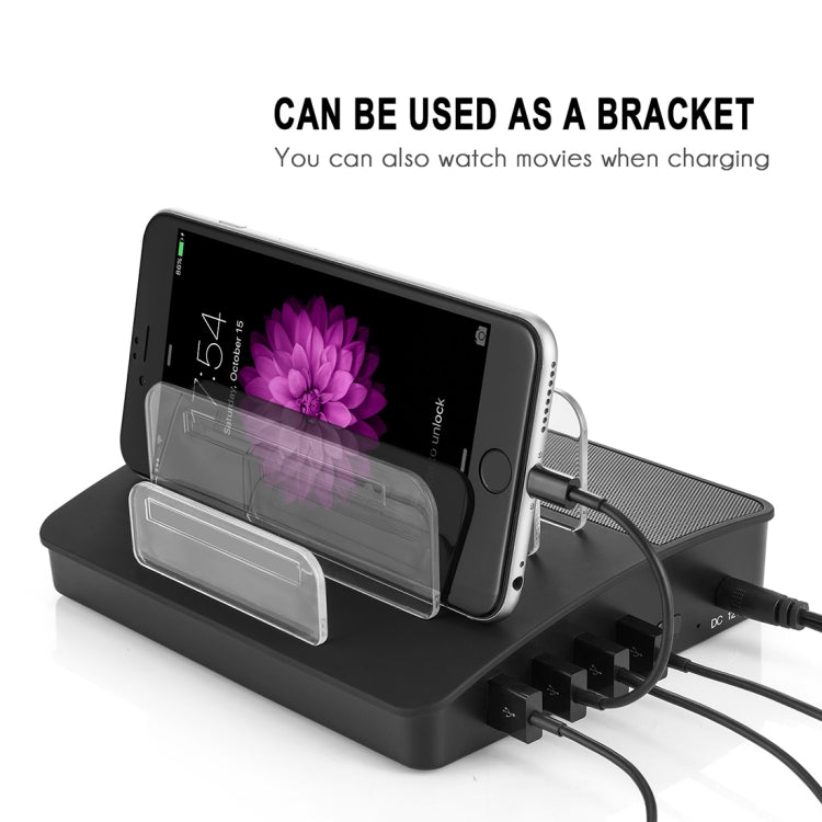 Multi-function 4 Ports USB Detachable Charging Station & Wireless Bluetooth Speaker, For iPad , Tablets, iPhone, Galaxy, Huawei, Xiaomi, LG, HTC and Other Smart Phones, Rechargeable Devices(Black)