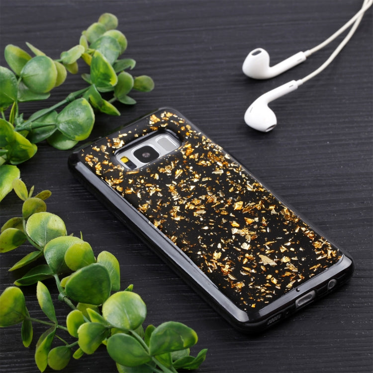 For Galaxy S8 Gold Foil TPU Protective Back Cover Case