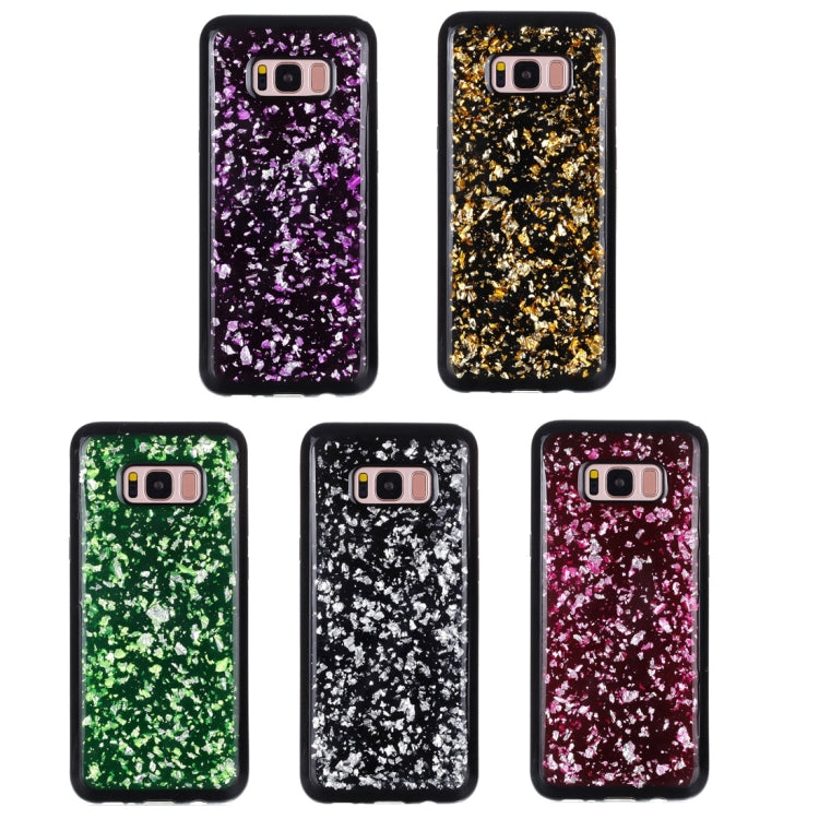 For Galaxy S8+ / G9550 Gold Foil TPU Protective Back Cover Case