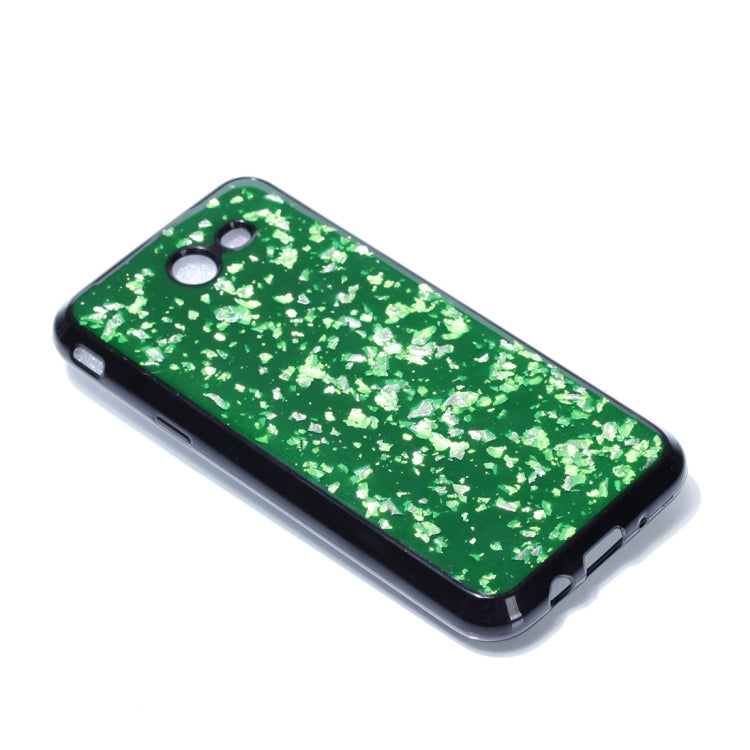 For Galaxy J3 (2017) (US Version) Gold Foil TPU Protective Back Cover Case