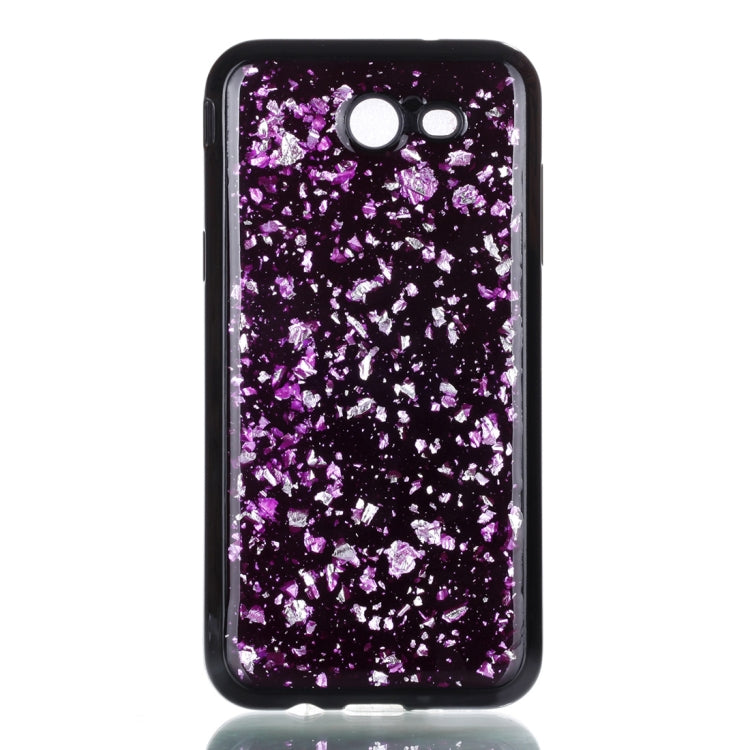 For Galaxy J3 (2017) (US Version) Gold Foil TPU Protective Back Cover Case