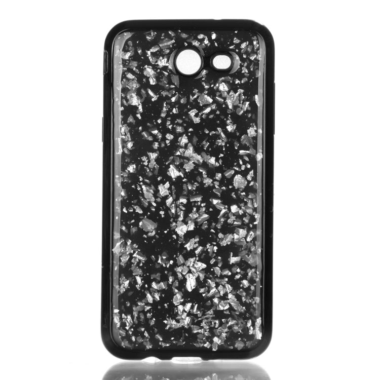 For Galaxy J3 (2017) (US Version) Gold Foil TPU Protective Back Cover Case