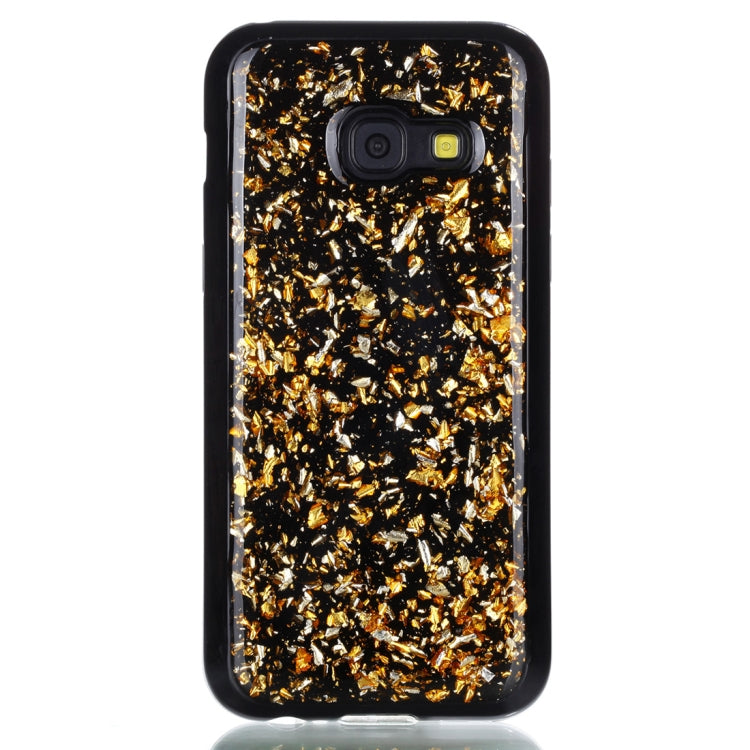 For Galaxy A3 (2017) Gold Foil TPU Protective Back Cover Case