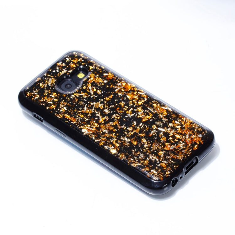 For Galaxy A3 (2017) Gold Foil TPU Protective Back Cover Case