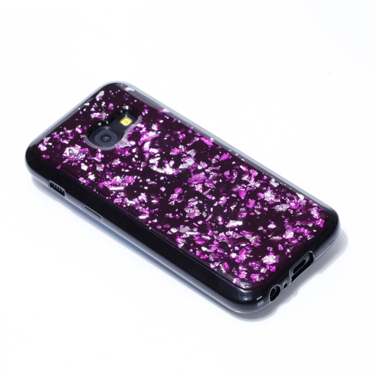 For Galaxy A3 (2017) Gold Foil TPU Protective Back Cover Case