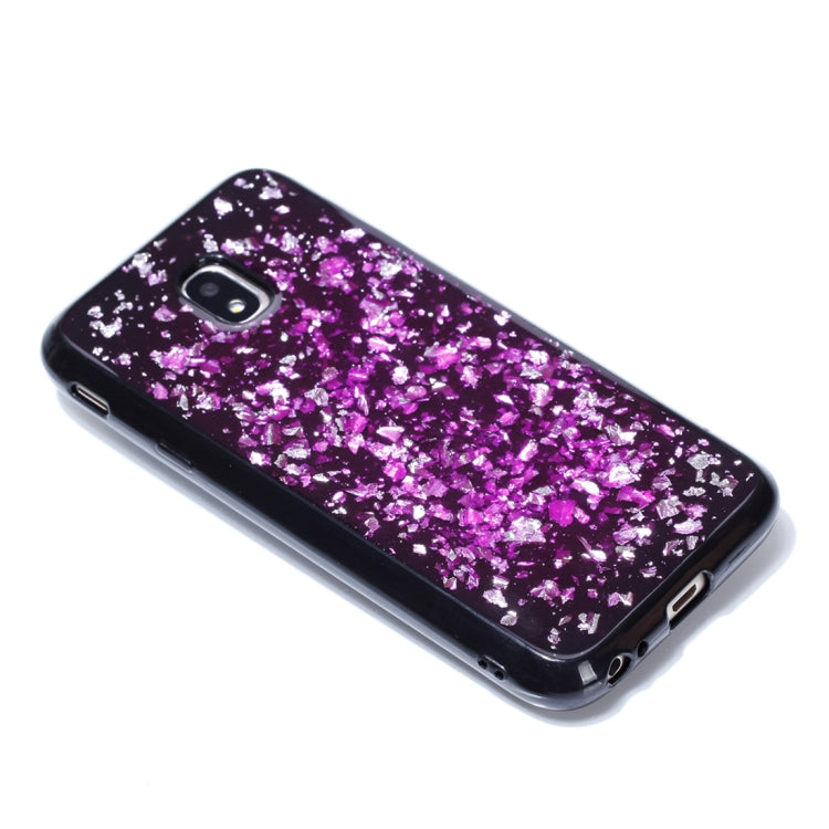 For Galaxy J3 (2017) (EU Version) Gold Foil TPU Protective Back Cover Case