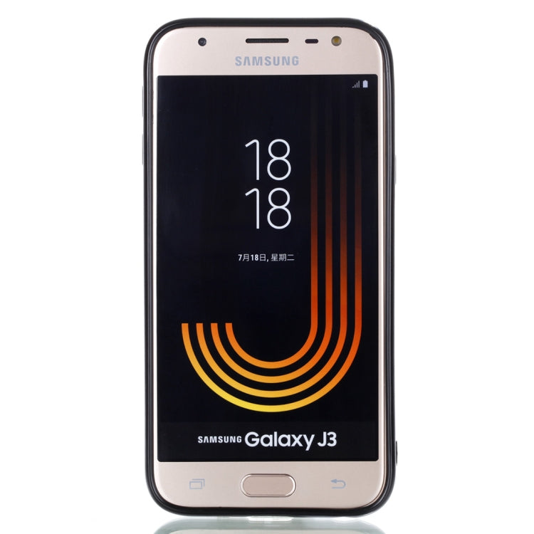 For Galaxy J3 (2017) (EU Version) Gold Foil TPU Protective Back Cover Case