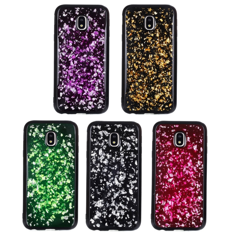 For Galaxy J3 (2017) (EU Version) Gold Foil TPU Protective Back Cover Case