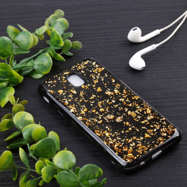 For Galaxy J5 (2017) (EU Version) Gold Foil TPU Protective Back Cover Case