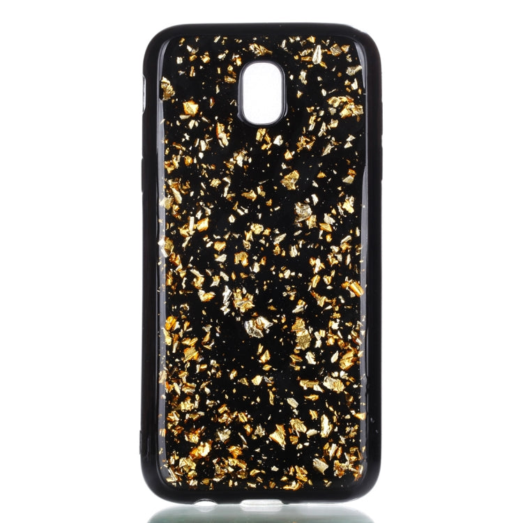 For Galaxy J5 (2017) (EU Version) Gold Foil TPU Protective Back Cover Case